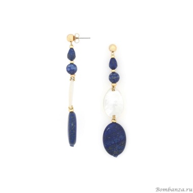 Серьги Nature Bijoux, Cobalt, с лазуритом и перламутром, NB24.2-12-79775 синий Серьги Nature Bijoux, Cobalt, с лазуритом и перламутром, NB24.2-12-79775 синий