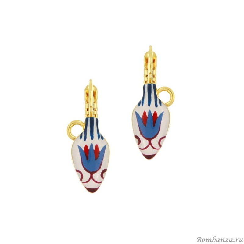 Серьги TARATATA, Antique, с цветной смолой и рисунками, TT-H25-07754-20M золотистый