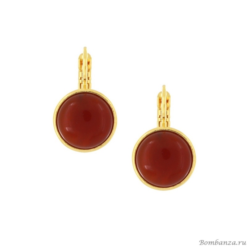 Серьги TARATATA, Antique, с сердоликом, TT-H25-07752-208 коричневый