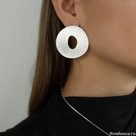 Серьги Dansk Copenhagen, Alaya, в форме неправильного овала, DNSK25.2-3C2407001 серебристый