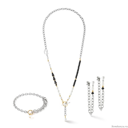 Серьги Coeur de Lion, Black-White, 1133/21-1314. Германия