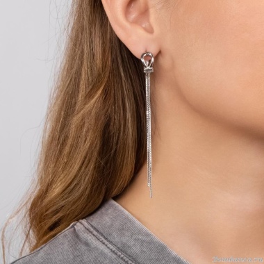 Серьги Moon Paris, Ringo, с двойной цепью, MR-24.06-032 серебристый