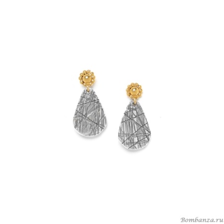 Серьги Ori Tao, Empreinte, с фактурной подвеской, OT23.2-12-30802 серебристый