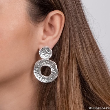 Серьги Moon Paris, Lorian, фактурные, ML-24.03-034 серебристый