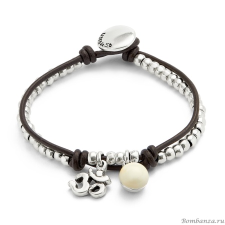 Браслет UNOde50 Ser Fascinante с белым муранским стеклом, с серебром PUL2531MFLMTL0M