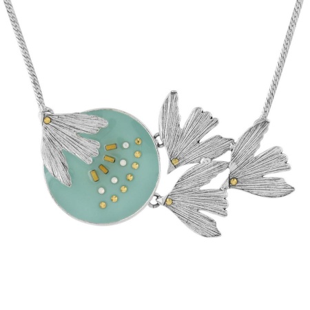 Колье TARATATA, Libertad, с цветной смолой, стразами и бусинами, TT-E23-09117-104 бирюзовый