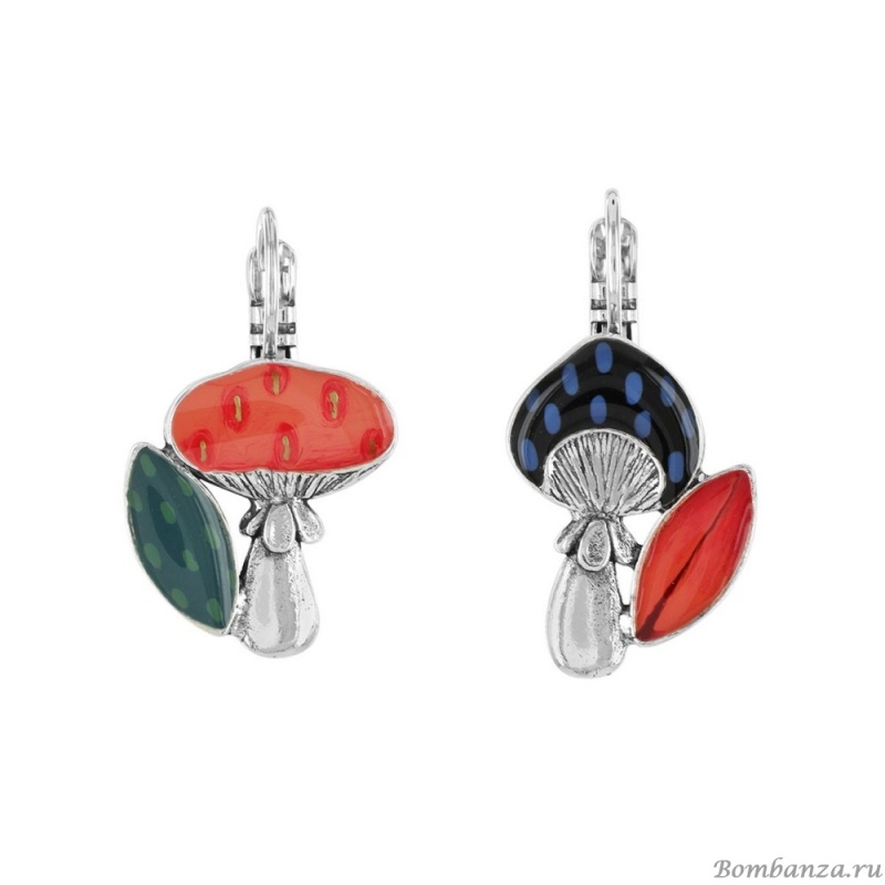 Серьги TARATATA, Sweet dream, асимметричные, с цветной смолой, TT-H23-10760-10M серебристый