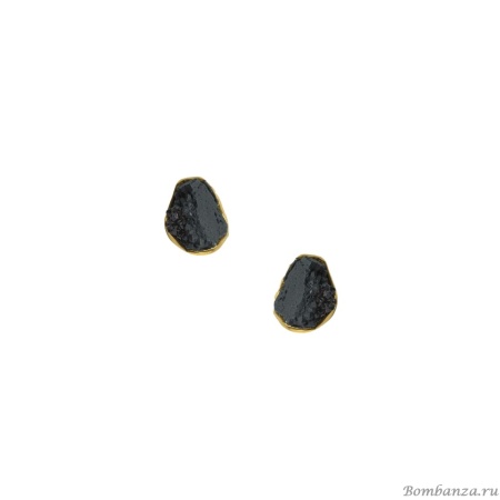 Серьги Katerina Vassou, Happiness, с друзой агата, KV25.1-403170GBLACK черный