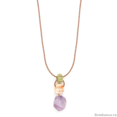 Колье Nature Bijoux, St.Barth, с аметистом и ракушками, NB24.2-15-43231 сиреневый