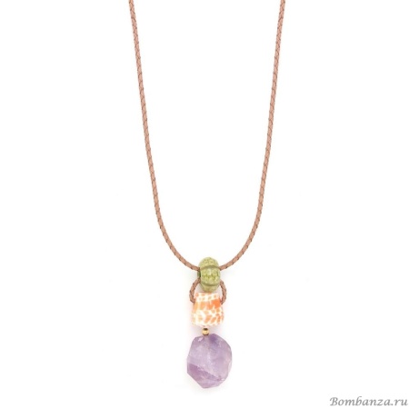 Колье Nature Bijoux, St.Barth, с аметистом и ракушками, NB24.2-15-43231 сиреневый