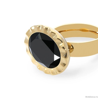 Кольцо Qudo, TIVOLA UNICA big (G/P) Jet 58, 686811 Кольцо Qudo, TIVOLA UNICA big (G/P) Jet 58, 686811