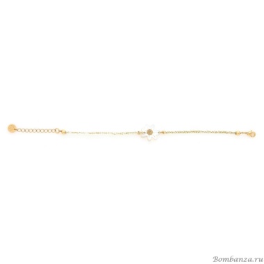 Браслет Franck Herval, Marguerite, с цветком из перламутра, FH25.1-13-72862 белый