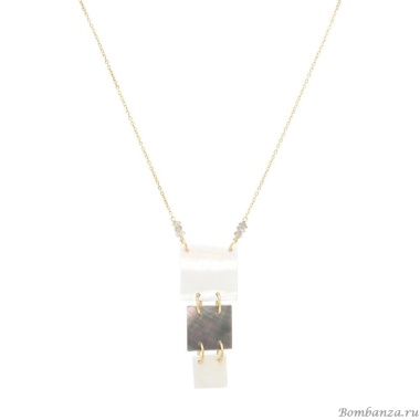 Колье Nature Bijoux, Capablanca, с перламутром и лабрадоритом, NB24.2-15-43352 серый