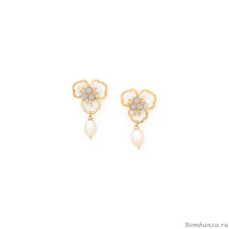 Серьги Franck Herval, Lisette, перламутр, кристаллы Swarovski, жемчуг, FH25.2-12-69675 белый