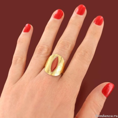 Кольцо TARATATA, Zebra, разъемное, смола, слюдяной порошок, TT-H25-04409-200 оранжевый