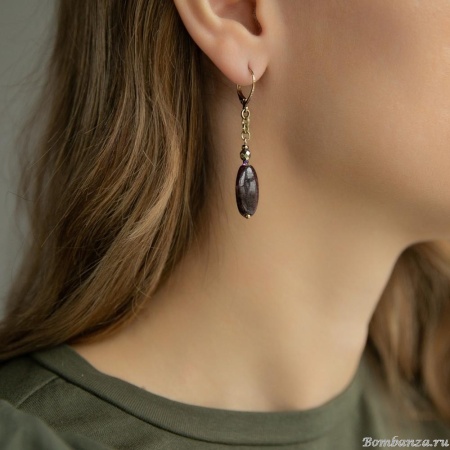Серьги Lanzerotti, Elisir, с турмалином и гематитом, LZ-25.10-308 коричневый