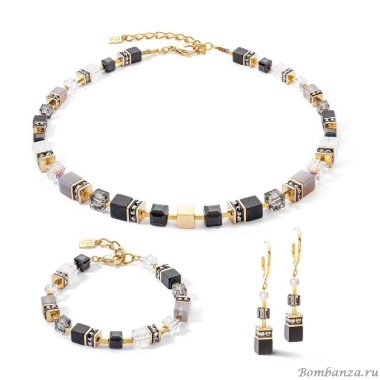 Серьги Coeur de Lion, Black-Gold, 3039/21-1316