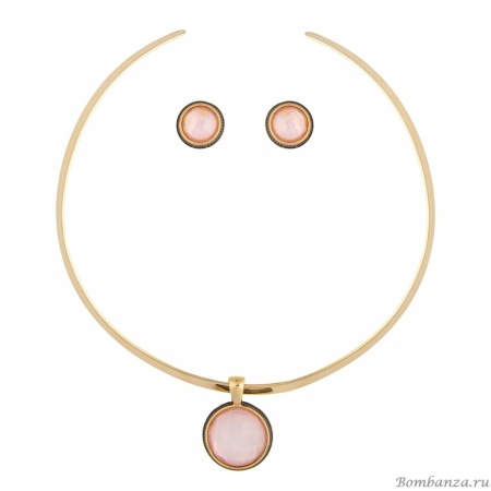 Комплект Possebon колье и серьги, quartz rose S9514.9 R/G