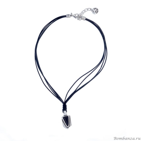 Колье Tra-la-ra, Odisea, кожаное, с кристаллом, TLR24-237P208 черный