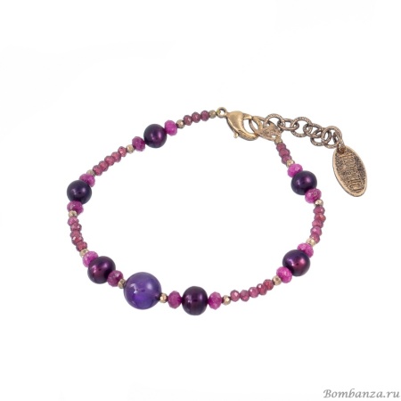 Браслет Lanzerotti, Elisir, с жемчугом,аметистом, рубином и гранатом, LZ-25.10-288 розовый