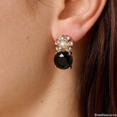 Серьги Dyrberg Kern, BECKIA SG BLACK / CRYSTAL, 470098 Серьги Dyrberg Kern, BECKIA SG BLACK / CRYSTAL, 470098