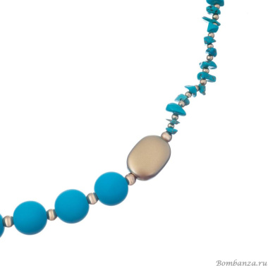 Колье Moon Paris, Lorian, с бусинами из каучука, ML-24.03-002 бирюзовый