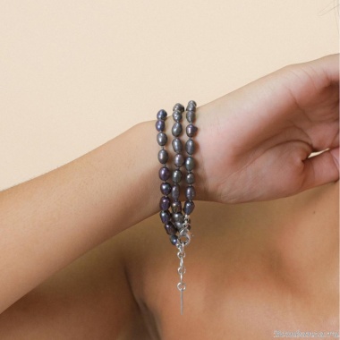 Браслет Nature Bijoux, Pebble Beach, в несколько оборотов, с жемчугом, NB25.2-13-44322 серый