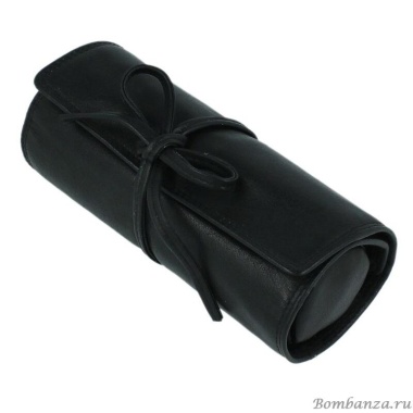 Кожаный футляр для украшений в подарочной упаковке, черный
