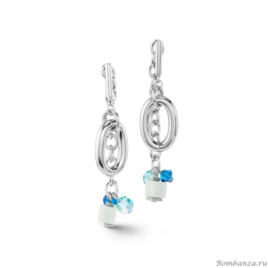 Серьги Coeur de Lion, Blue-Silver, 4521/21-0717 Серьги Coeur de Lion, Blue-Silver, 4521/21-0717