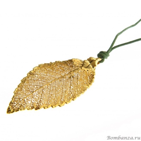 Колье Ester Bijoux, лист вяза, золото, LF96A-G BR
