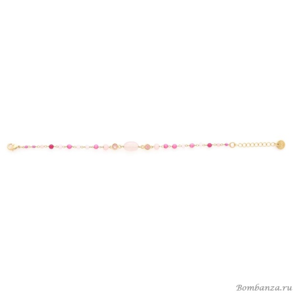 Браслет Franck Herval, Loulou, агат, жад, розовый кварц, Swarovski, FH25.1-13-72971 розовый
