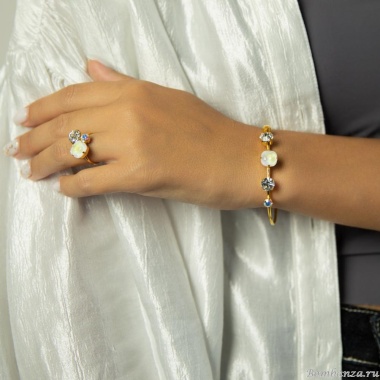 Браслет Catherine Bijoux, Starlight, кафф, с кристаллами, CB25.1-5415EG белый