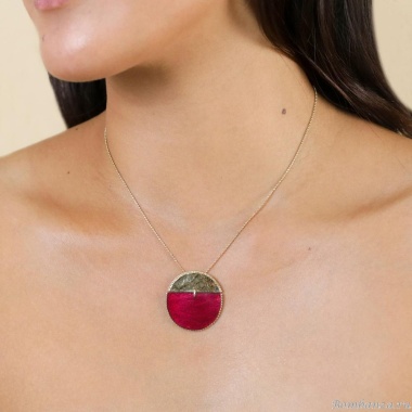 Колье Franck Herval, Marly, с ракушкой Capiz в смоле, FH25.2-15-64430 бордовый