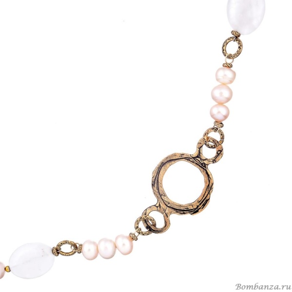 Колье Alcozer&J, с жемчугом и розовым кварцем, AL-C58DJ24-R розовый