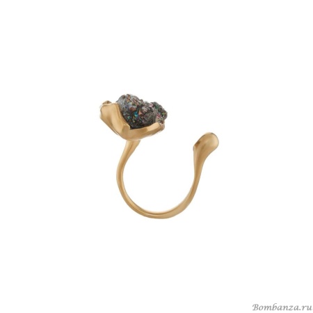 Кольцо Katerina Vassou, Chantal, незамкнутое, с друзой агата, KV23.2-275650G черный