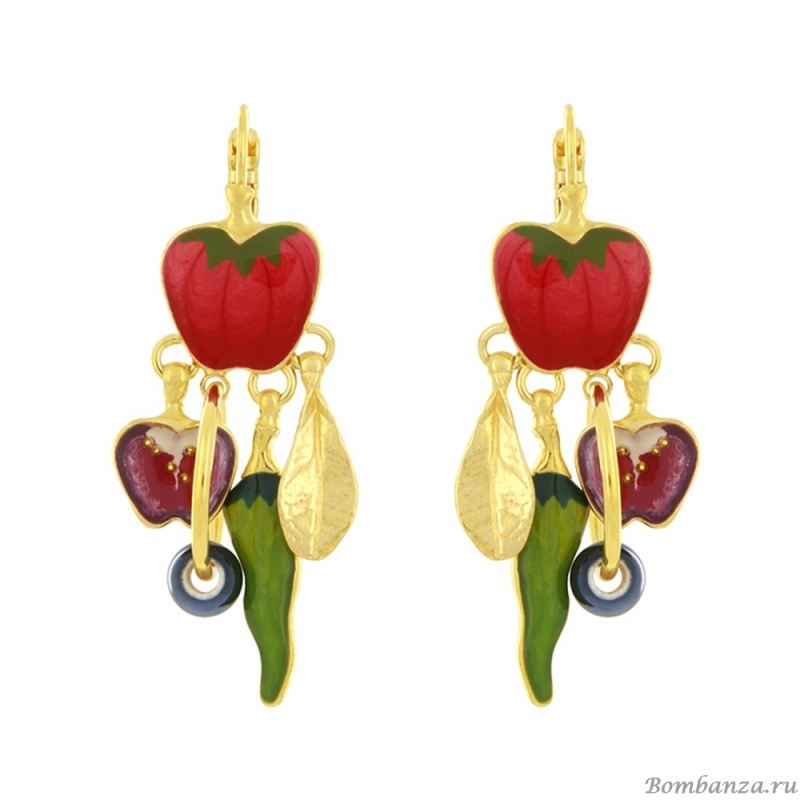 Серьги TARATATA, Paprika, смола, микрошарики, керамическая бусина, TT-H25-12701-20M золотистый