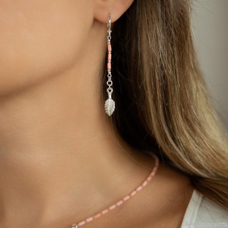 Серьги Lanzerotti, Anne with an E, асимметричные, с кораллом и кристаллами, LZ-25.08-238 розовый