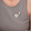 Брошь Перо Natural shell + Artificial pearl, XR07613A1 S