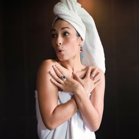 Кольцо Taratata, Gombos, разъемное, серебристое, с зеленым кристаллом, TT-H19-01401-107