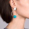 Серьги Nuance, с подвесками-кольцами, NFN-21.10-042 бирюзовый