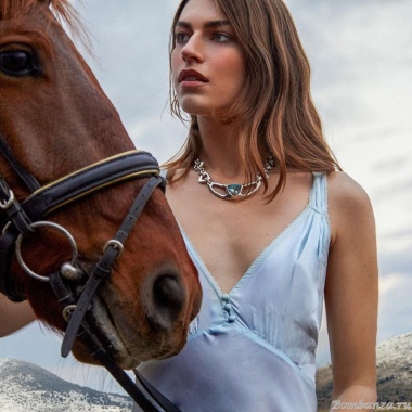 Колье VIDDA, Serenity, с кристаллом Swarovski, VD22-01415 аквамариновый