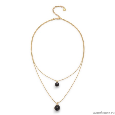 Ожерелье UNOde50 Ser Fascinante с черным муранским стеклом, с золотом COL2003NGRORO0U
