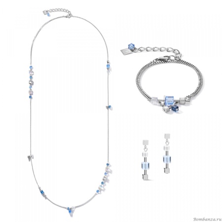 Браслет Coeur de Lion,  Crystals Silver-Blue 5066/30-0700. Германия