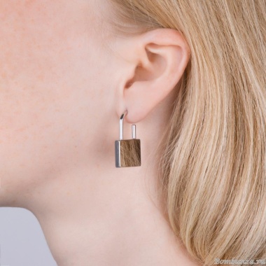 Серьги Moon Paris, Ringo, асимметричные, замок и цепь, MR-21.06-176 серебристый Серьги Moon Paris, Ringo, асимметричные, замок и цепь, MR-21.06-176 серебристый