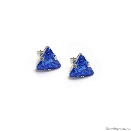 Серьги Catherine Bijoux, The three sides of the triangle, с кристаллом, CB25.1-5308FS синий