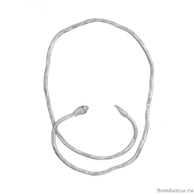 Браслет-колье Moon Paris, в форме змеи, с кристаллами, Mo-Y24.11-077 серый Браслет-колье Moon Paris, в форме змеи, с кристаллами, Mo-Y24.11-077 серый