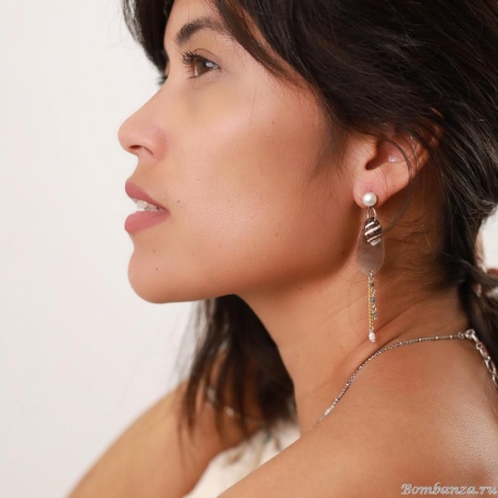 Серьги Nature Bijoux, Barbade, жемчуг, перламутр, ракушка, агат, NB22.1-12-77097 коричневый Серьги Nature Bijoux, Barbade, жемчуг, перламутр, ракушка, агат, NB22.1-12-77097 коричневый