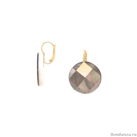 Серьги Nature Bijoux, San Lazzaro, с перламутровой мозайкой, NB25.2-12-90299 серый