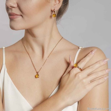 Серьги Qudo, Firenze light topaz 300329 BR/RG Серьги Qudo, Firenze light topaz 300329 BR/RG