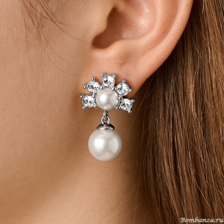 Серьги Dyrberg Kern, VERONICA SS CRYSTAL /WHITE PEARL, 450108